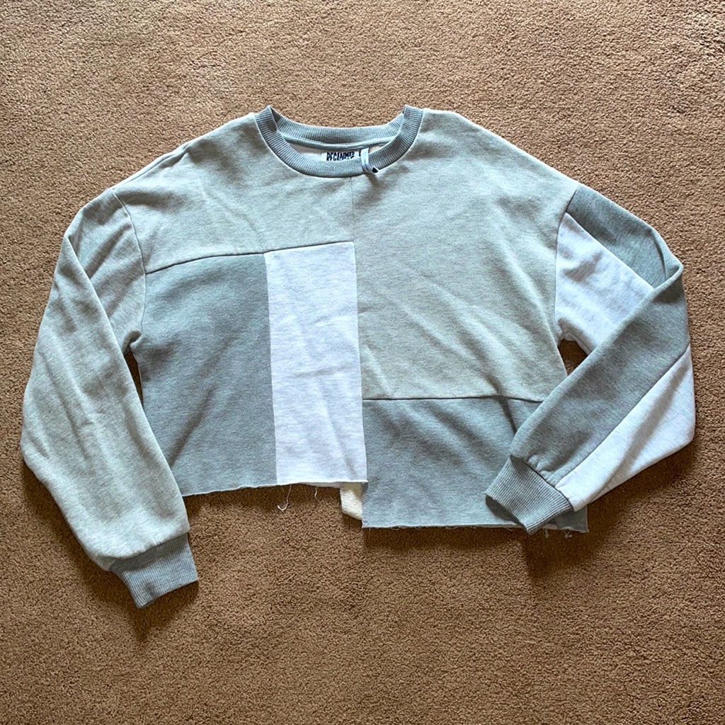 Patchwork Gray Sweatshirt By Reclaimed Vintage